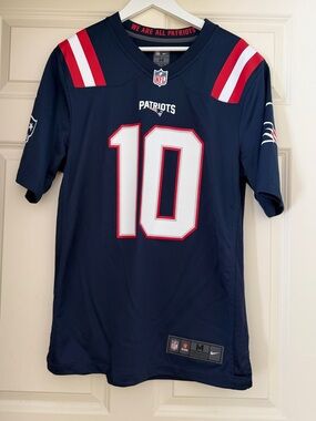 ❤️NFL Football New England Patriots Mac Jones QB #10 Nike Home Navy Game Jersey